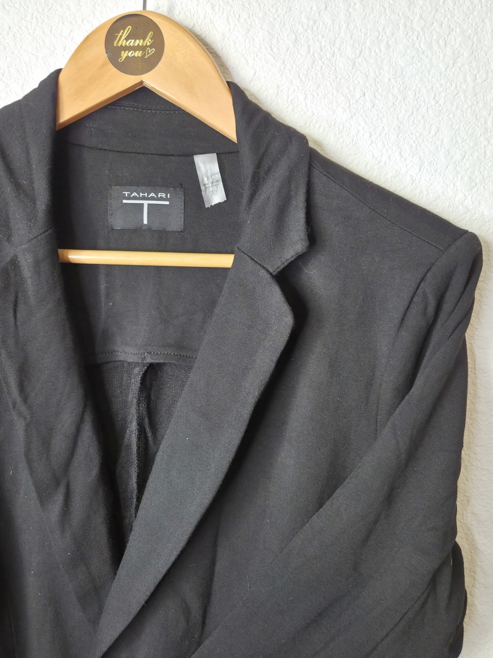 Tahari Black Women's Tailored Blazer Black Size Large Single Button